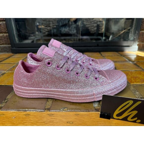 Converse Shoes - Women’s 9 Converse Chuck Taylor All Star OX Pink Glitter Shoes 162993C